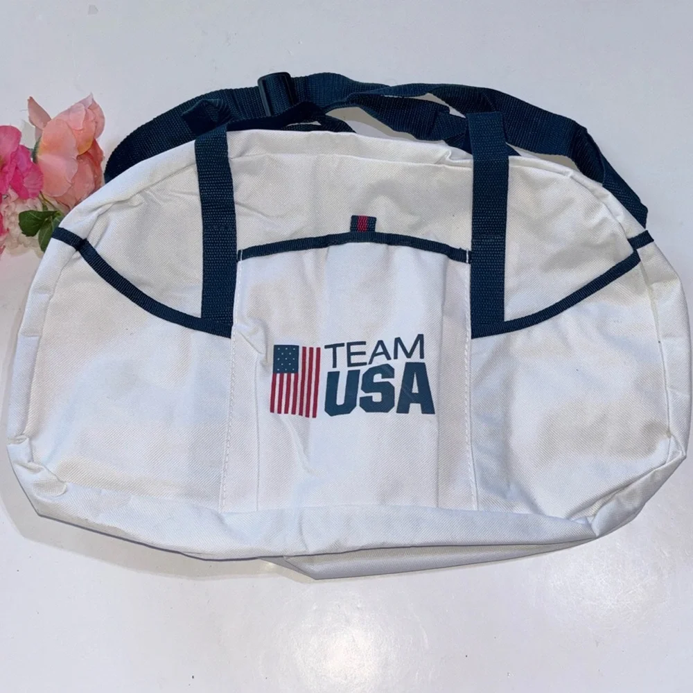 Team USA Duffle Bag White and Navy TEAM USA SMALL DUFFLE BAG RETRO OLYMPics